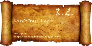 Kozányi Leon névjegykártya