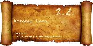 Kozányi Leon névjegykártya