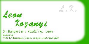 leon kozanyi business card